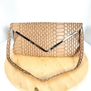 Faux Snakeskin Women's Clutch Removable Single Strap
